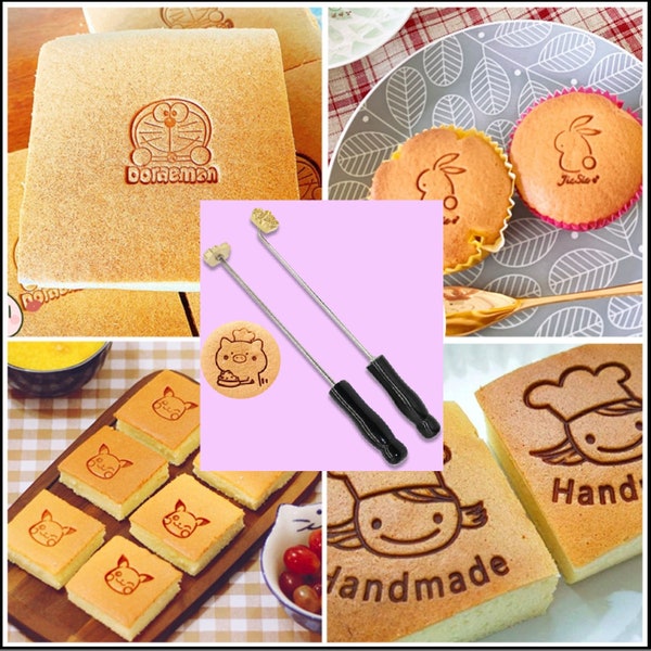Custom cake metal stamp | Cake iron stamp | Heat emboss stamp | Food metal stamp | Leather emboss stamp | Custom made stamp head