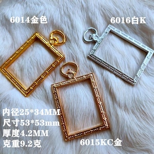 10 pcs rectangle bezel, Gold charm, open bezel, open back bezel, resin charm, rectangular charm, pendant charm, pendant open bezel
