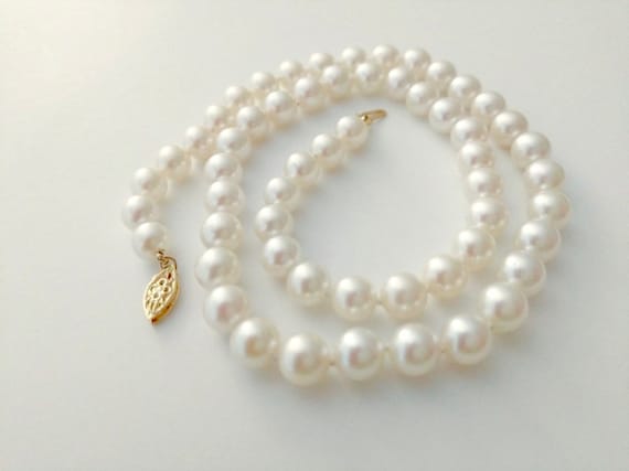Nouvelle longue 7-8 mm noire Akoya Cultured Pearl Necklace 100/"