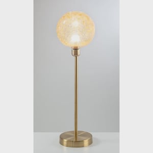 Handmade Borosilicate Glass Floor Lamp: Modern Brass Accent Lighting