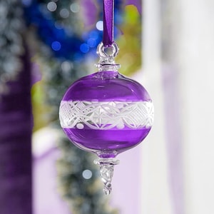Christmas Ball ornament for tree decoration , purple glass ornament