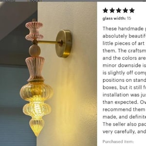 Blown Glass Wall Sconce Set, Handmade Lighting (Set of 2) image 6
