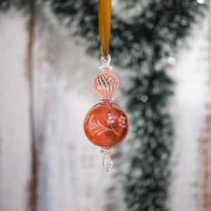 Red Glass Ornament  For Christmas Tree Decoration , Christmas Holiday Gift Egyptian Blown glass Engraved