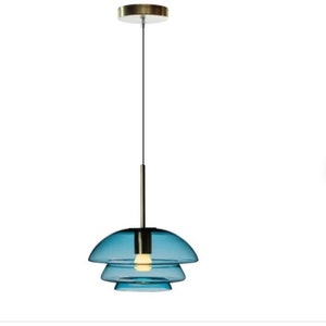 Glass Light fixture for kitchen island - handmade pendant light for living room - hanging lamp for kitchen island