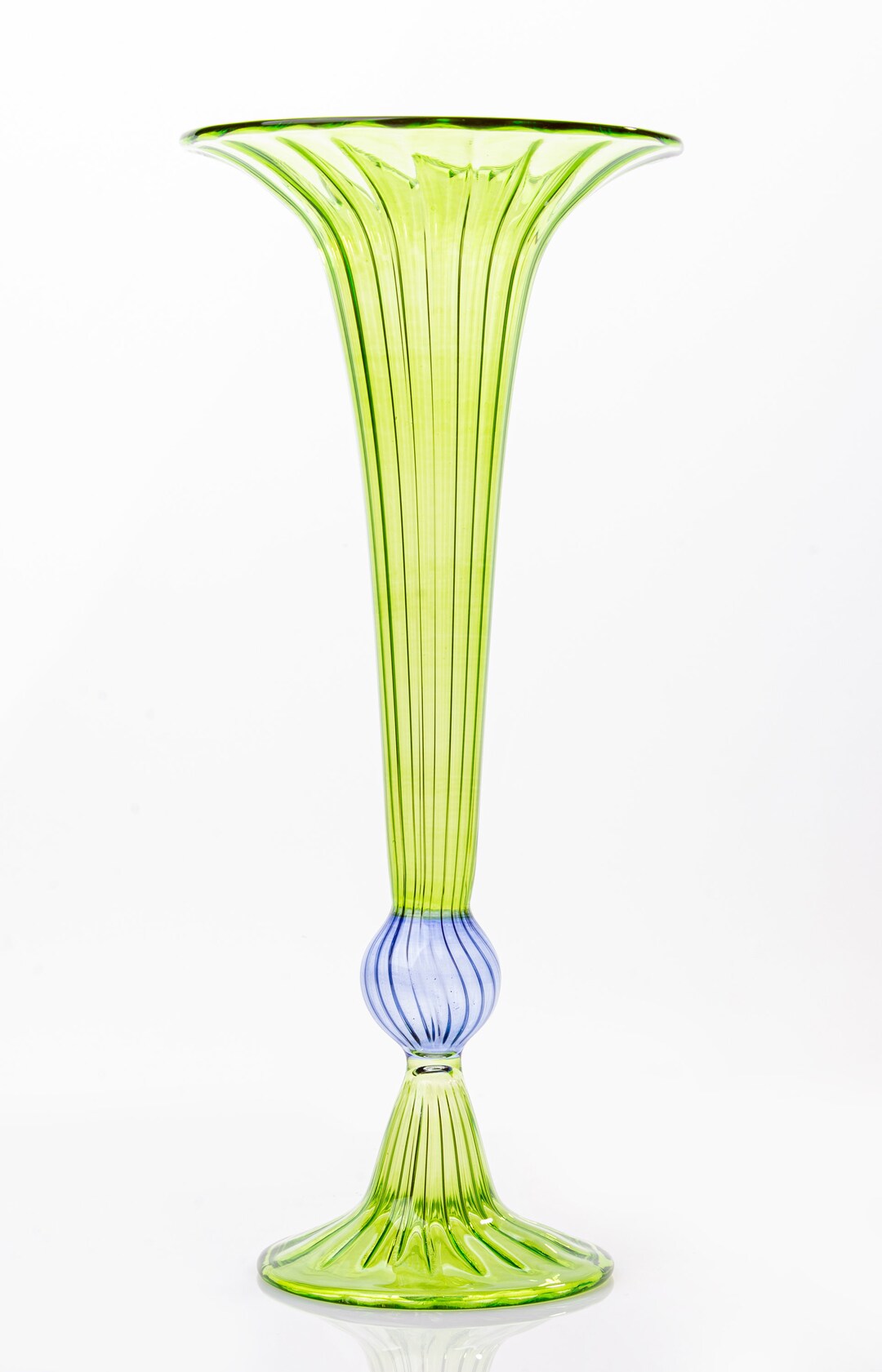 Green Glass Vase Handmade Glass Vase for Flowers Handmade Etsy