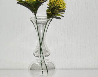 Clear Glass Vase for flowers- Art Blown Glass for Home Décor -wedding vase  -handmade home decor