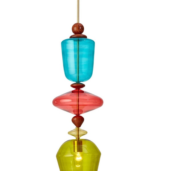 Multicolor pendant glass light- Blown Glass