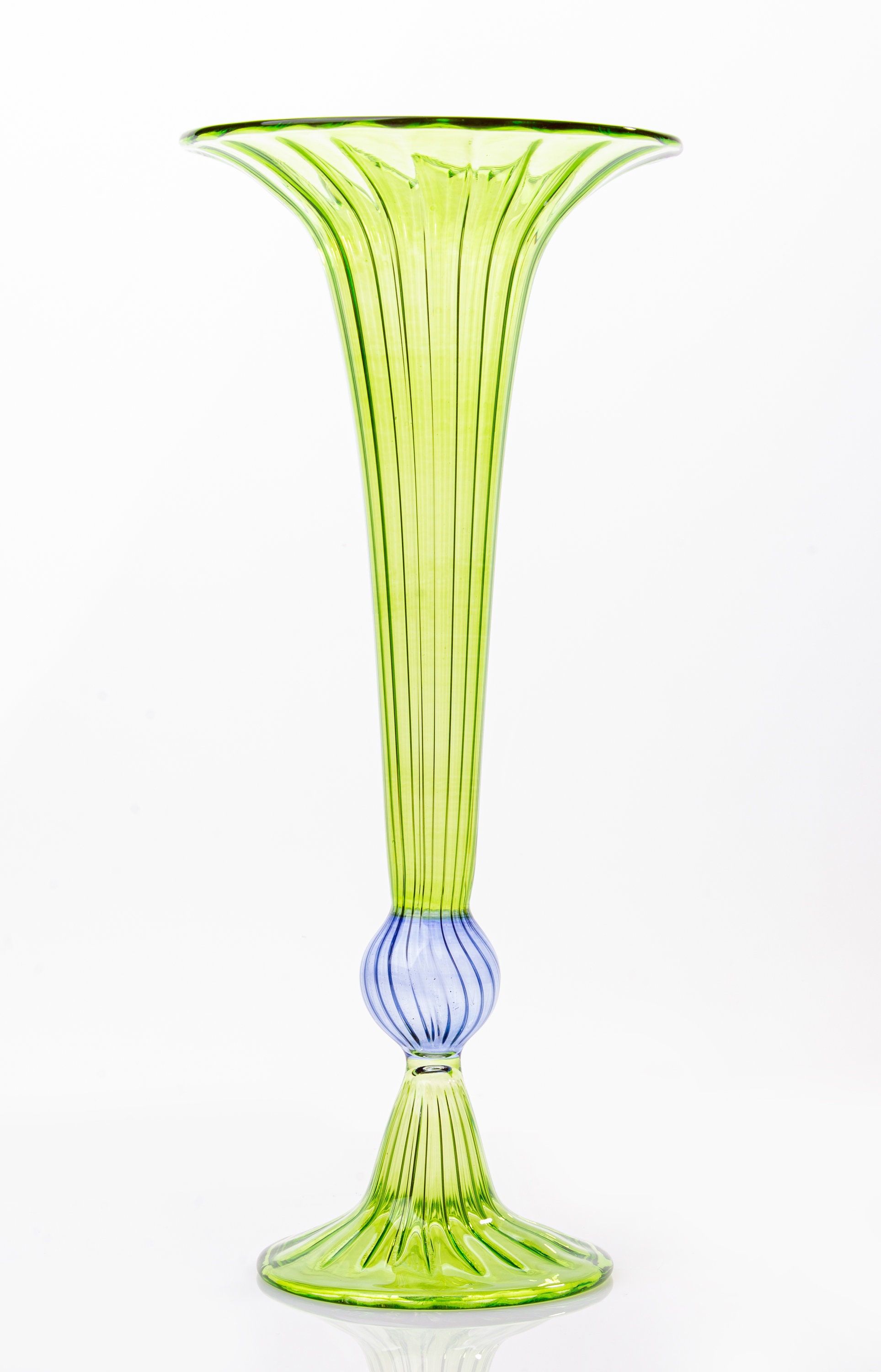 Green Glass Vase Handmade Glass Vase for Flowers Handmade Etsy