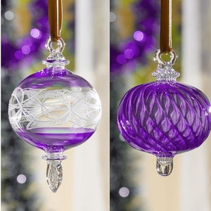 christmas ball ornament set of 2 for christmas tree decoration , handmade christmas ornaments purple