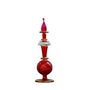 glass perfume bottle hand blown with stopper /Mothers Day Gift /3 pcs Set Egyptian  Hand Blown Perfume Bottles Pyrex Glass
