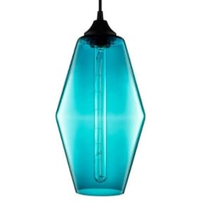 Blown glass pendant light,  Handmade ceiling light for kitchen island