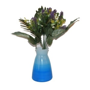 handmade blown glass vase- blue glass vase degrade- HandcraftedinEgypt  home decor