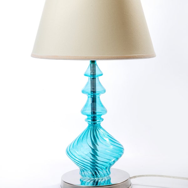 Glass Table Lamp - Blown Glass Table Lamp - Modern Table Lamp-Blue Table Lamp