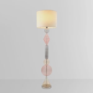 Handgefertigte Glas Stehlampe: Moderne Farbenfrohe Beleuchtung