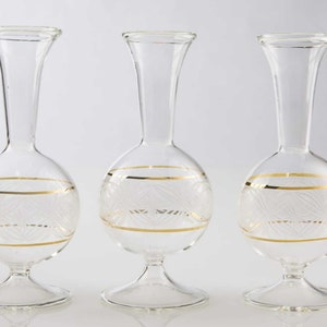 Clear Glass Vase Set of 3, living room vase, handmade vase, office decoration vase, vase for flowers , blown glass art vase