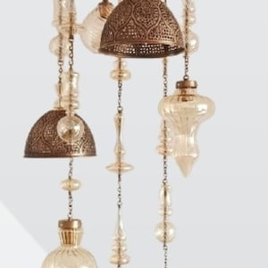 7 Amber   Staircase chandelier two story  -Long glass chandelier-Modern Pendant lighting-ceiling hanging light