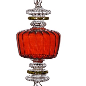 Christmas ribbed glass ornaments tree decoration Handmade blown ornament egyptian hand blown glass ornaments