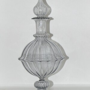 Grey Glass Decanter  Handmade - Blown Glass Decanter-Egyptian barware home décor