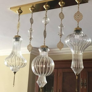 Handmade blown glass chandelier, art glass chandelier, glass lighting chandelier