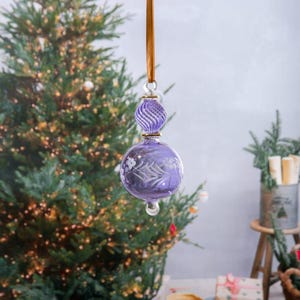 purple glass ornament, violet  ball ornament, christmas ball ornament purple, christmas glass ball ornament purple  , hanging ornament