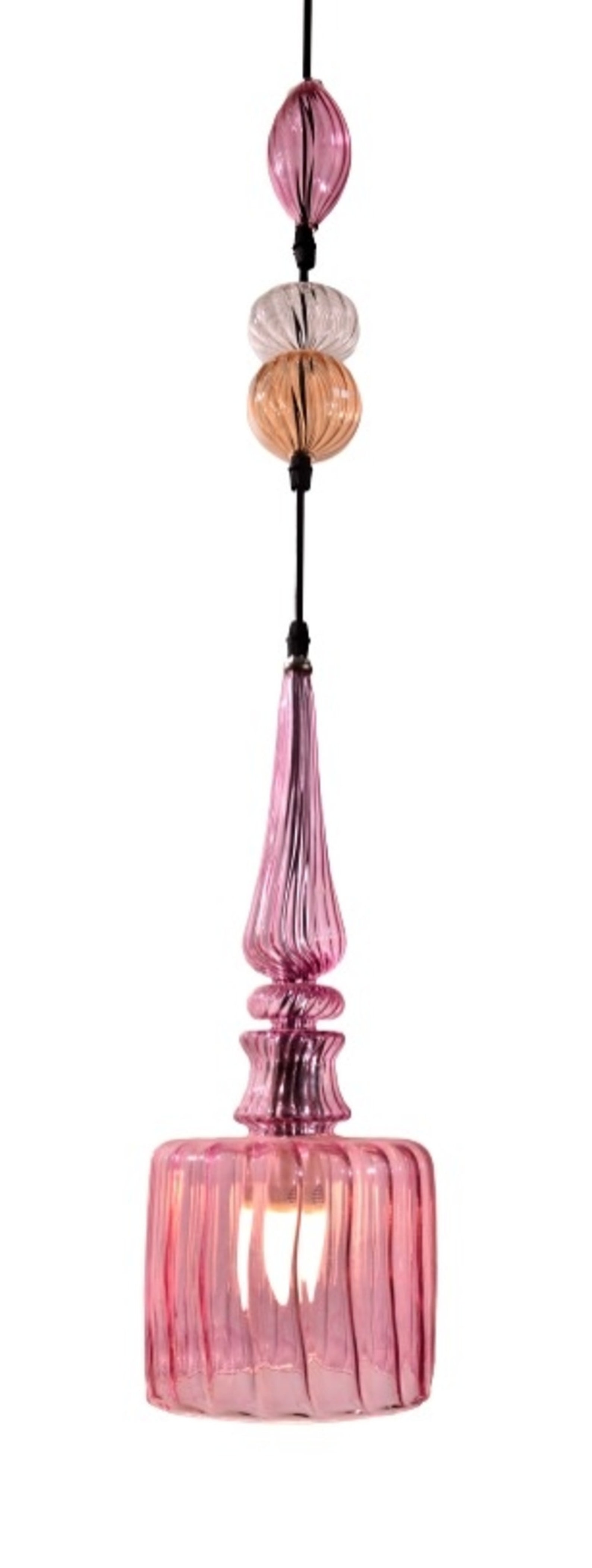 Pink Pendant Light Handblown Glass Fixture ,ceiling Hanging Lighting