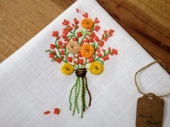 hand embroidered handkerchief
