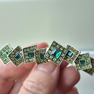 Vintage Geometric Brooch  - French Design(1960s Paris), green avant-garde broach, vintage silver jewelry, natural colors brooch