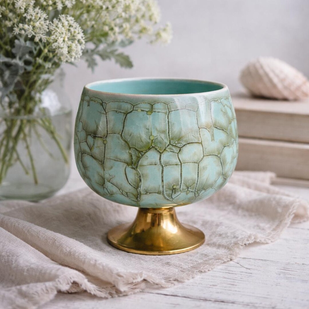 Vintage Delftware Pedestal Bowl Nr 1022 | W.B. Leersum Holland Candy ...