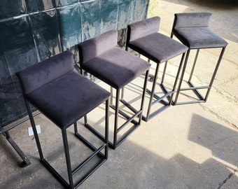 Industrial Bar Stool with Back