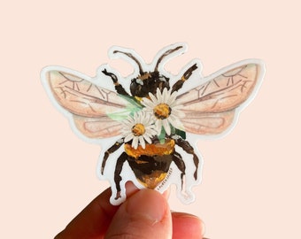 Bumble Bee Sticker, Cute Daisy and Bee Stickers, oopsie daisy sticker, bee yourself sticker, what will be bee, bizzy bee vinyl sticker