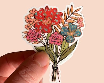 Boho Wildflower Sticker, floral sticker, yeti stickers floral, floral vinyl stickers, i love gardening stickers, spring flower sticker