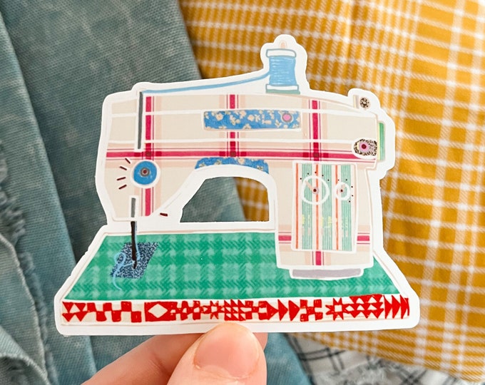Retro Sewing Machine Sticker, Quilt Sewing Stickers, Vintage Sewing ...