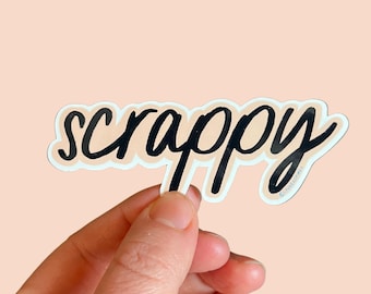 Scrappy sticker, patchwork, thrifting stickers, recycle sticker, thrift shop, thrift store, thrift shopper, thrift find, second hand