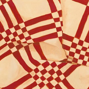 Lámina artística de patchwork con estética campestre de la abuela, lámina artística cottagecore, tapas de colchas de sacos de pienso, arte mural de patchwork vintage, cuadrado de colcha enmarcado de la década de 1930 imagen 4