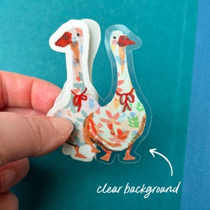 Silly Goose Sticker, pattern goose stickers, geese stickers, cute spring stickers, goose vinyl sticker, cute spring geese sticker