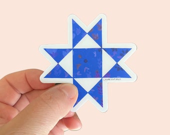 Pegatinas para bloques de patchwork con diseño de estrella de Ohio, pegatinas para costura, pegatinas para patchwork, regalo para amantes del patchwork, pegatina para máquina de coser, calcomanía para costura, pegatinas boho