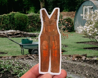 Overalls Sticker, outdoorsy, homestead cottagecore stickers, aesthetic stickers, farm girl, garden sticker, water bottle decal aesthetic