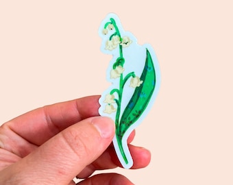 Lily of the Valley Sticker - May Birth Flower Stickers, if moms were flowers sticker, white flower sticker, flower decal for plant lovers