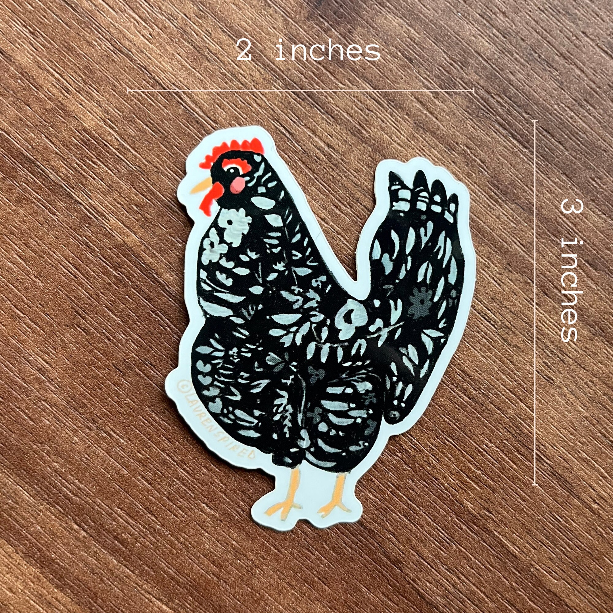 Spring Chicken Sticker Whimsical Chicken Sticker, Mama Chicken Vinyl Stickers, Garden Chicken ...