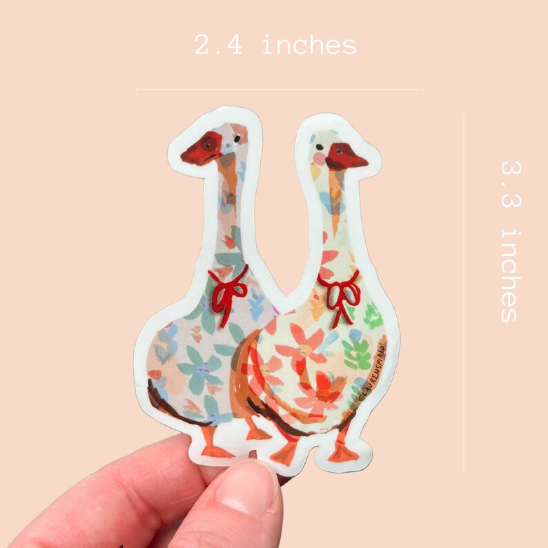 Silly Goose Sticker, pattern goose stickers, geese stickers, cute spring stickers, goose vinyl sticker, cute spring geese sticker