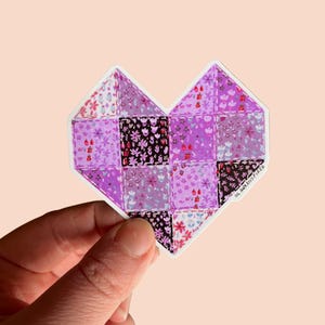Sticker coeur courtepointe, stickers couture, stickers courtepointe, cadeau pour les amateurs de courtepointe, sticker machine à semer, sticker couture, stickers bohèmes, bloc de courtepointe