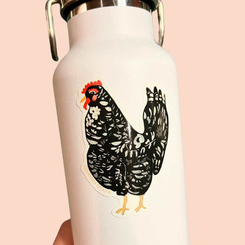 Spring Chicken Sticker Whimsical Chicken Sticker, Mama Chicken Vinyl Stickers, Garden Chicken ...