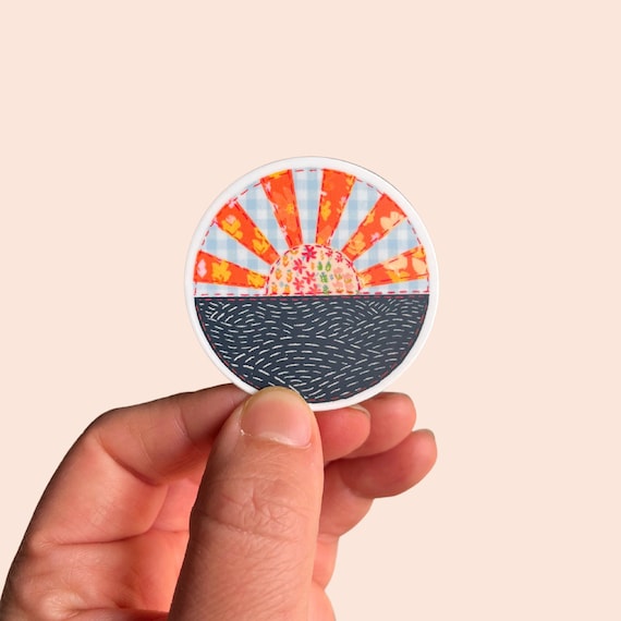 Sunrise Sticker, Sun vinyl sticker, sun stickers, feel good stickers, beach stickers for tumblers, yeti sticker beach, here comes the sun