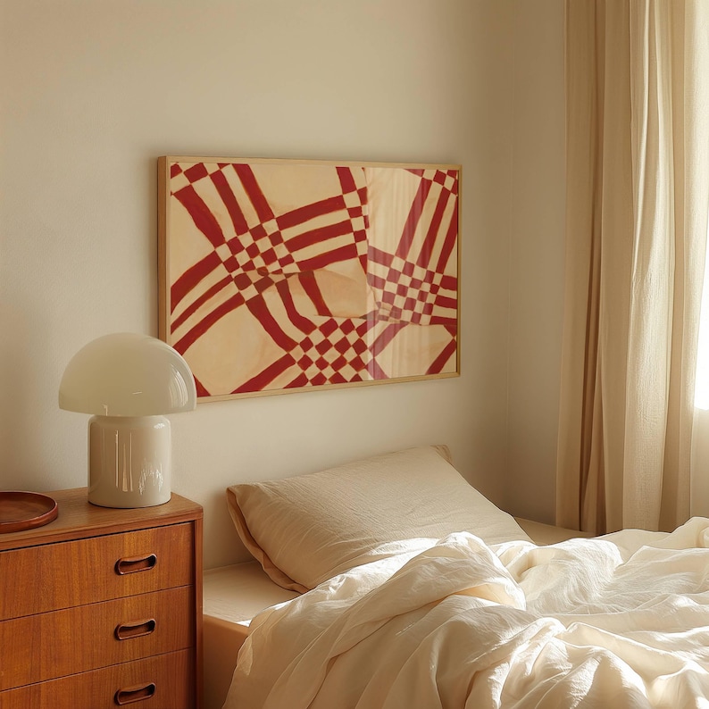 Lámina artística de patchwork con estética campestre de la abuela, lámina artística cottagecore, tapas de colchas de sacos de pienso, arte mural de patchwork vintage, cuadrado de colcha enmarcado de la década de 1930 imagen 3