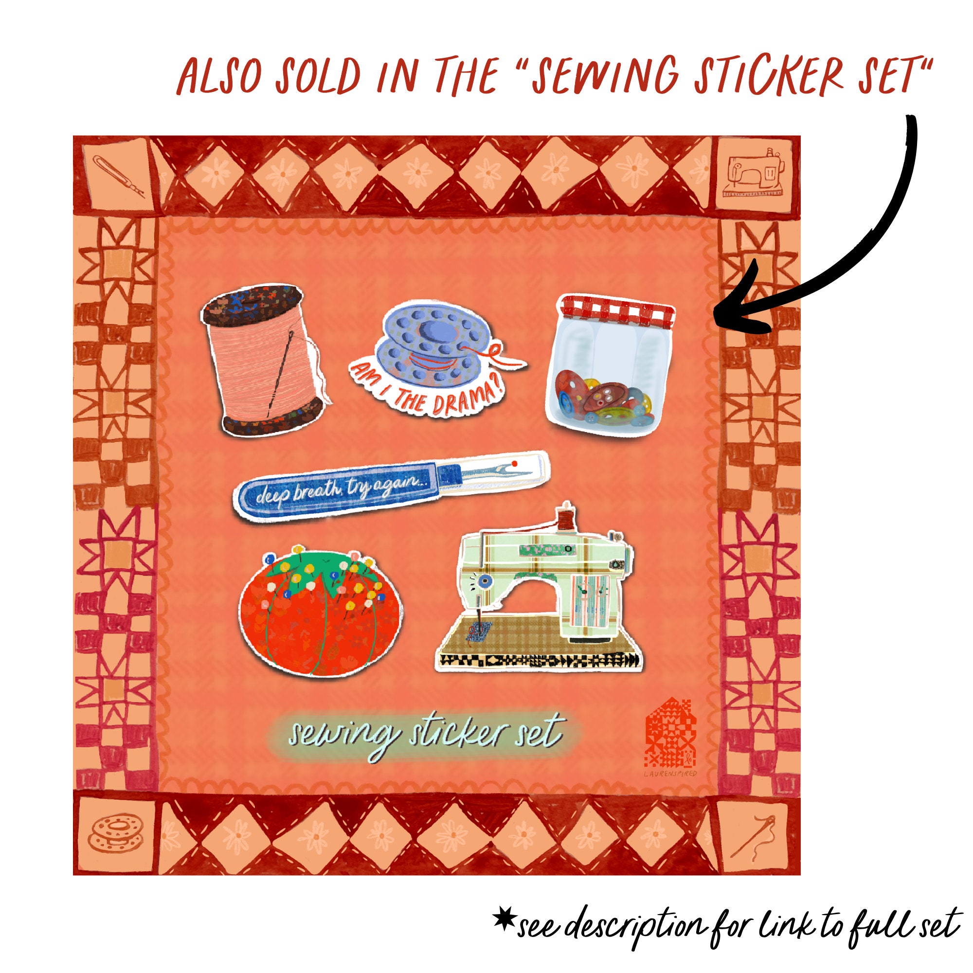 Am I the Drama Sticker, Bobbin Sticker, Funny Quilt Sewing Stickers ...