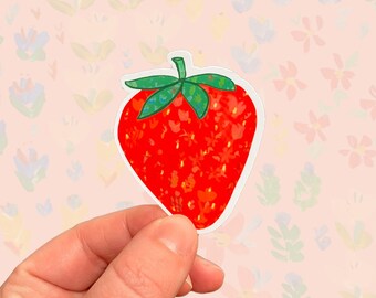 Strawberry Sticker - Cute strawberry stickers for water bottle, very berry sticker, have a sweet summer sticker, bujo stickers for summer