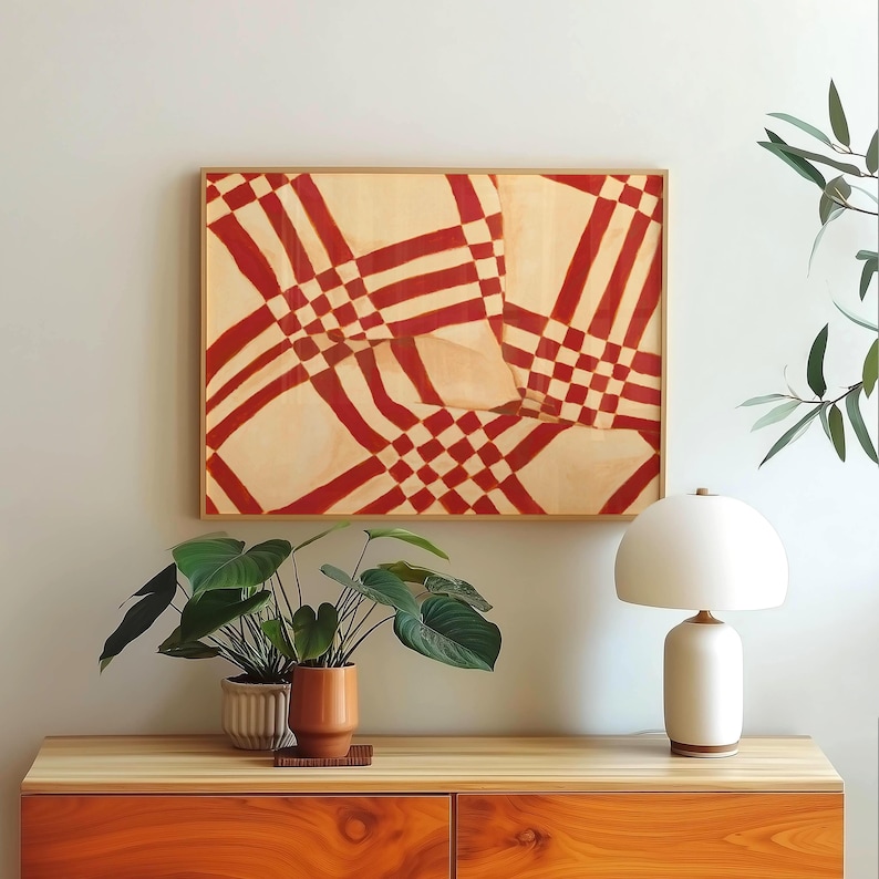Lámina artística de patchwork con estética campestre de la abuela, lámina artística cottagecore, tapas de colchas de sacos de pienso, arte mural de patchwork vintage, cuadrado de colcha enmarcado de la década de 1930 imagen 2