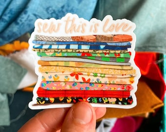 Sew this is love, cute sewing stickers, sewing machine sticker, quilting sticker, sowing machine, quilt stickers, sew gift, sew stickers