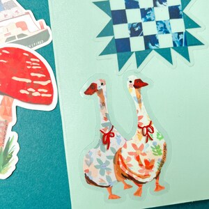 Silly Goose Sticker, pattern goose stickers, geese stickers, cute spring stickers, goose vinyl sticker, cute spring geese sticker