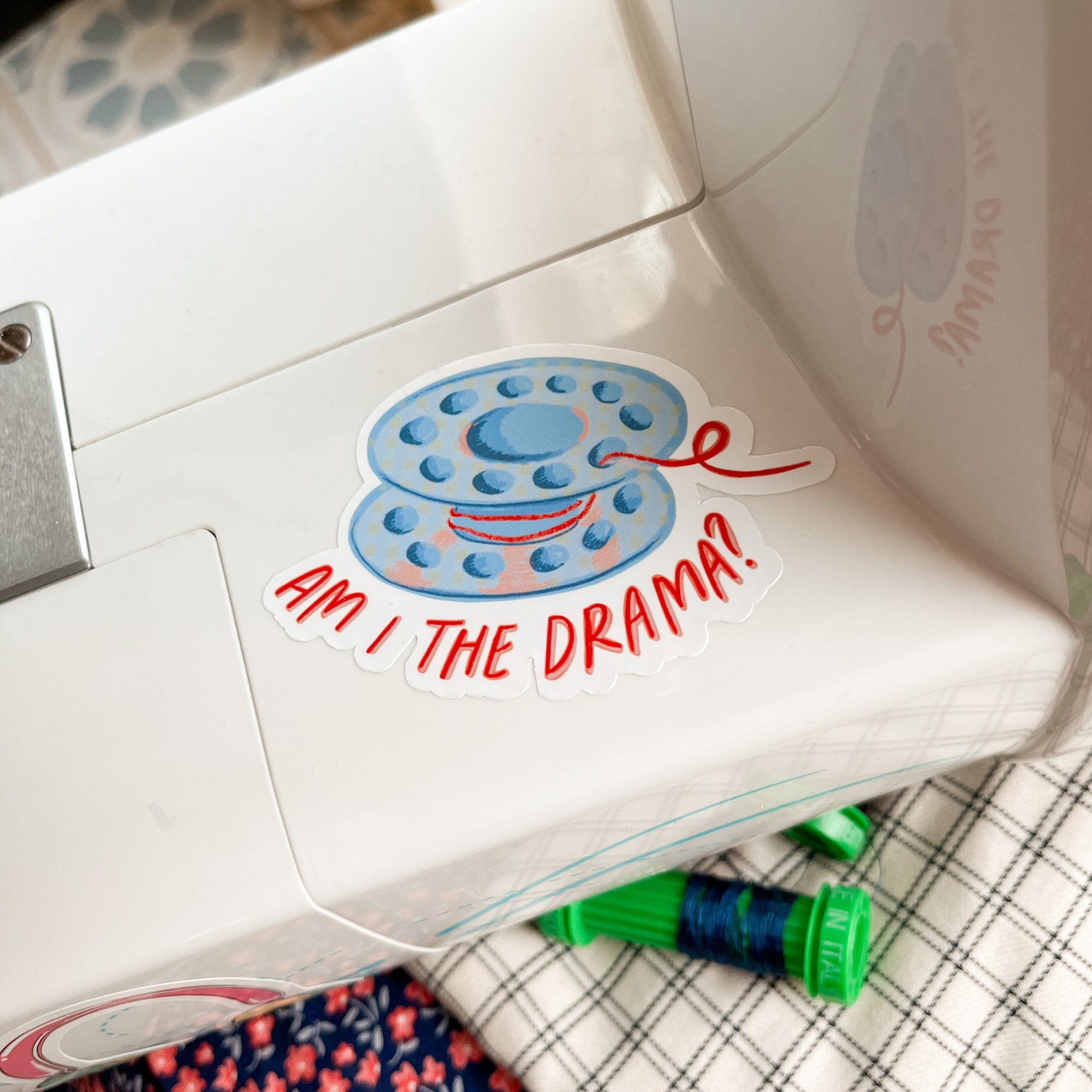 Am I the Drama Sticker, Bobbin Sticker, Funny Quilt Sewing Stickers ...